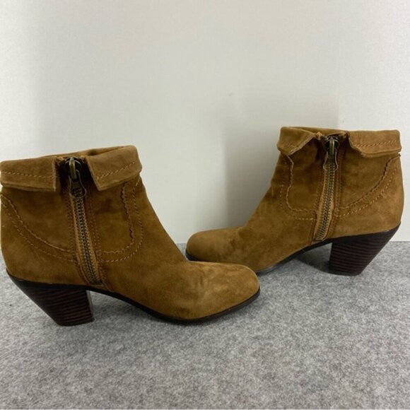 Sam Edelman Brown Suede Fringe-Trimmed Ankle Boot Bootie Women’s Size 7M - Picture 8 of 15